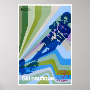 Kunst Waterskiën Retro Poster Print Vintage Thuis