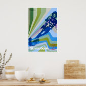 Kunst Waterskiën Retro Poster Print Vintage Thuis (Keuken)