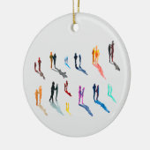 Kunst waterverf keramisch ornament (Links)