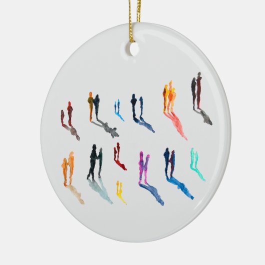 Kunst waterverf keramisch ornament (Links)