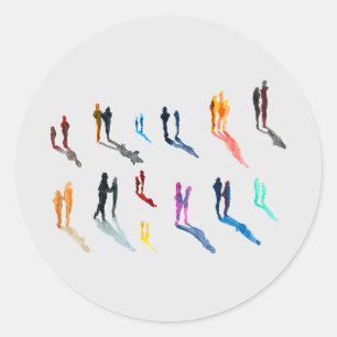 Kunst waterverf ronde sticker