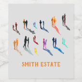 Kunst waterverf wijn etiket (Enkel label)