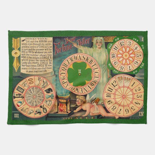 Kunst wielen van het waarzeggen bord - liefde theedoek (Horizontaal)