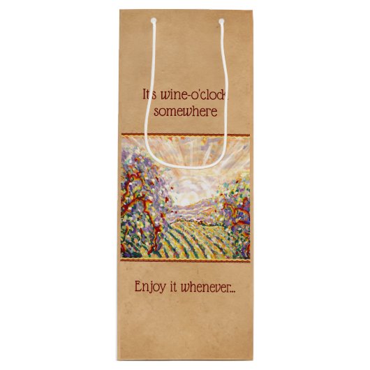 Kunst Wijn Gift Bag Wijn Cadeautas (Voorkant)