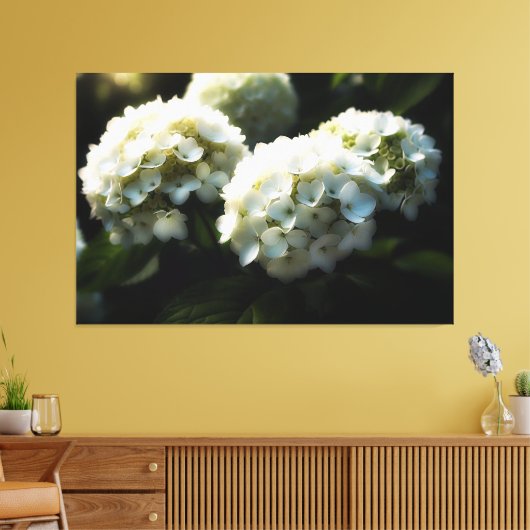 *~* Kunst Witte Hydrangea TV2 Uitgerekte Canvas Pr (Insitu (Woonkamer))