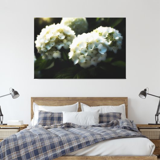 *~* Kunst Witte Hydrangea TV2 Uitgerekte Canvas Pr Afdruk (Insitu (Slaapkamer))