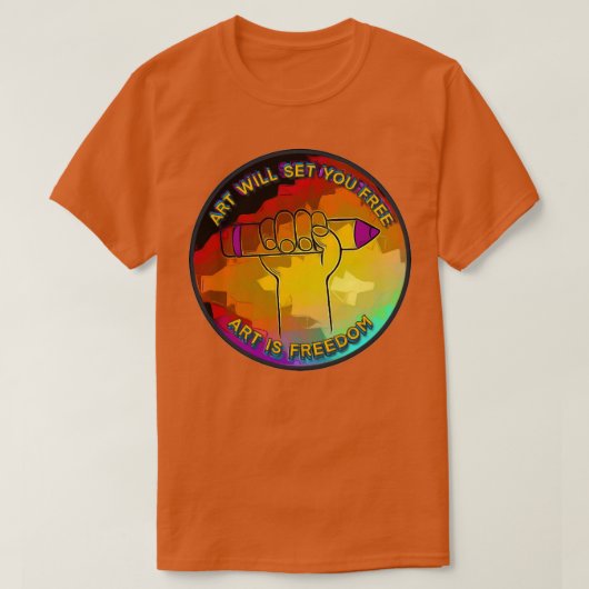 Kunst zal je bevrijden t-shirt (Design voorkant)