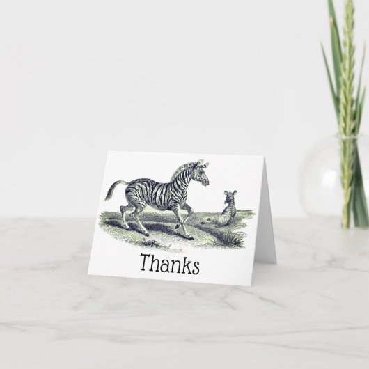  kunst Zebra en foto-dank Bedankkaart (Voorkant)