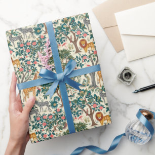 kunst, zebra's giraffen, flamingo, vogeltjes, lio cadeaupapier