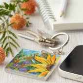 Kunst Zonnebloem, Holly Willner kunst Sleutelhanger (Voorkant Rechts)