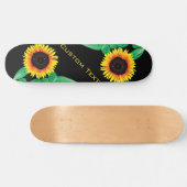 Kunst Zonnebloemen - Jouw tekst toevoegen / Naam Persoonlijk Skateboard (Horizontaal)