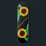 Kunst Zonnebloemen - Jouw tekst toevoegen / Naam Persoonlijk Skateboard<br><div class="desc">Kunst Zonnebloemen - Voeg Jouw tekst / Naam / Jaar / Aantal / Logo / Meer toe - Kies / voeg uw favoriete achtergrondkleuren toe!</div>