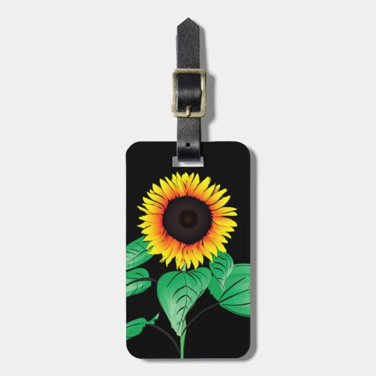 Kunst zonnebloemen - Kies / voeg je favoriete kleu Bagagelabel (Voorkant verticaal)
