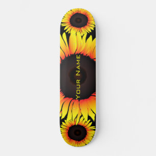 Kunst Zonnebloemen - voeg Jouw naam/Tekst/Aantal t Persoonlijk Skateboard