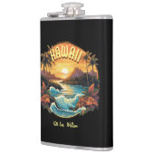  kunst zonsondergang bij Hawaii Beach Mountains Heupfles (Links)