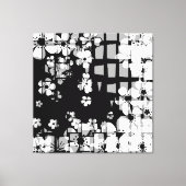 Kunst zwart-wit bloemenpatroon canvas afdruk (Voorkant)