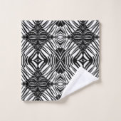 Kunst Zwart-wit Geometrisch Tribal Patroon Bad Handdoek (Wasdoekje)