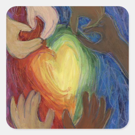 Kunstaarten en handenliefdesdiversiteit Kunstskerd Vierkante Sticker (Voorkant)