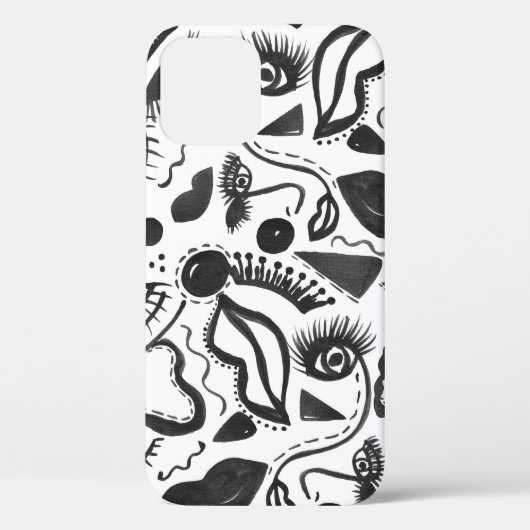 Kunstabstractie: Gezichten, lippen, geometrische m Case-Mate iPhone Case (Achterkant)
