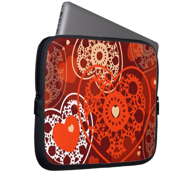 Kunstachtergrond, laptophoes laptop sleeve (Voorkant Rechts)