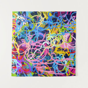 Kunstachtergrond. Naadloos patroon met grunge Wandkleed