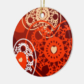 Kunstachtergrond, versiering keramisch ornament (Links)
