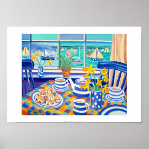 Kunstafdrukken: Cornish Tea Time. ( Cornish Blue ) Poster
