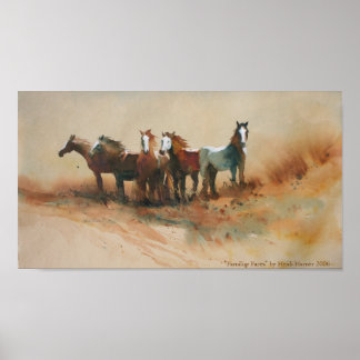 Kunstafdrukken met 'bekende gezichten' poster