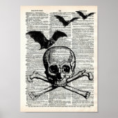 Kunstafdrukken met halloween Dictionary Skull en B Poster (Voorkant)