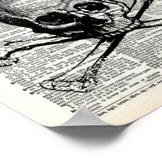 Kunstafdrukken met halloween Dictionary Skull en B Poster (Hoek)