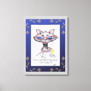Kunstafdrukken met one Classy Cat Fun Canvas