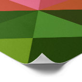 Kunstafdrukken op groene roze vierkant poster (Hoek)