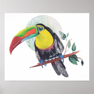Kunstafdrukken op rottenverf Exotische vogelstand Poster