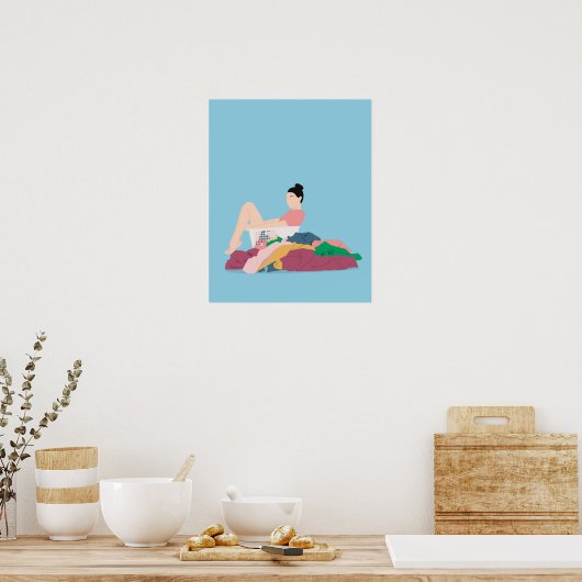 Kunstafdrukken op wasdag poster (Keuken)