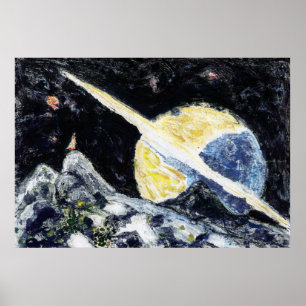 Kunstafdrukken ruimtevaart poster