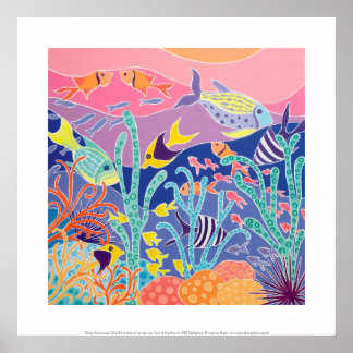 Kunstafdrukken: Slanfzwemmers. Tropisch visaquariu Poster