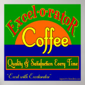 Kunstafdrukken van Excel Coffee Retro Poster (Voorkant)