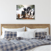Kunstafdrukken van Gypsy Vanner Stallions Canvas Afdruk (Insitu (Slaapkamer))