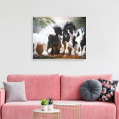 Kunstafdrukken van Gypsy Vanner Stallions Canvas Afdruk (Insitu (Woonkamer))