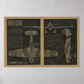 Kunstafdrukken van het vliegtuigontwerp voor de or poster (Voorkant)