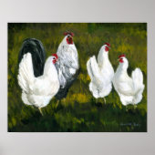 Kunstafdrukken van "Rooster & Hens" Poster (Voorkant)