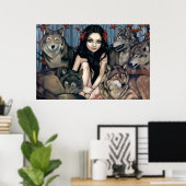 Kunstafdrukken van Wolven fantasy wolf Poster (Thuiskantoor)
