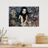 Kunstafdrukken van Wolven fantasy wolf Poster (Keuken)