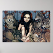 Kunstafdrukken van Wolven fantasy wolf Poster (Voorkant)
