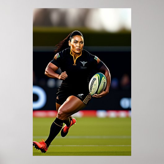 Kunstafdrukken voor dames in Rugby Poster (Voorkant)