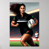 Kunstafdrukken voor dames in Rugby Poster (Voorkant)