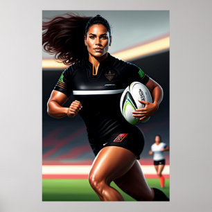 Kunstafdrukken voor dames in Rugby Poster