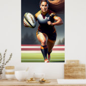 Kunstafdrukken voor dames in Rugby Poster (Keuken)