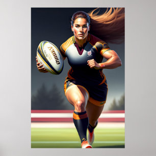 Kunstafdrukken voor dames in Rugby Poster