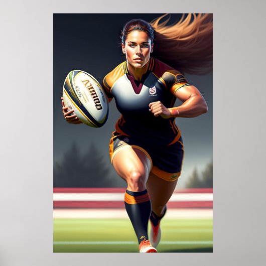 Kunstafdrukken voor dames in Rugby Poster (Voorkant)
